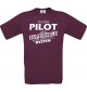 Männer-Shirt Ich bin Pilot, weil Superheld kein Beruf ist, burgundy, Größe L