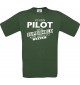 Männer-Shirt Ich bin Pilot, weil Superheld kein Beruf ist, grün, Größe L