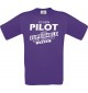 Männer-Shirt Ich bin Pilot, weil Superheld kein Beruf ist, lila, Größe L