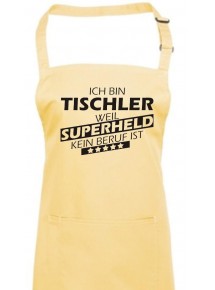Kochschürze, Ich bin Tischler, weil Superheld kein Beruf ist, Farbe lemon