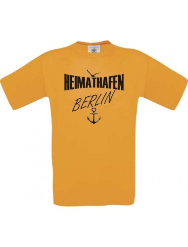 Männer-Shirt Heimathafen Berlin  kult, orange, Größe L