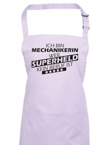 Kochschürze, Ich bin Mechanikerin, weil Superheld kein Beruf ist, Farbe lilac