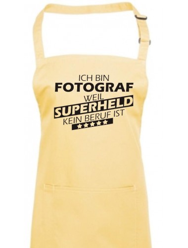 Kochschürze, Ich bin Fotograf, weil Superheld kein Beruf ist, Farbe lemon
