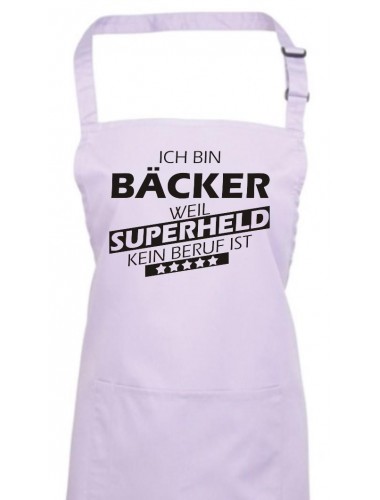 Kochschürze, Ich bin Bäcker, weil Superheld kein Beruf ist, Farbe lilac