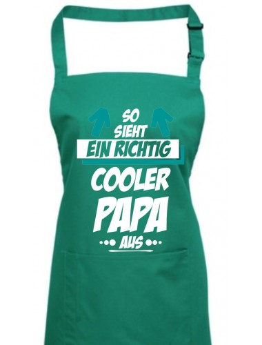 Kochschürze, So sieht ein Cooler Papa aus, emerald