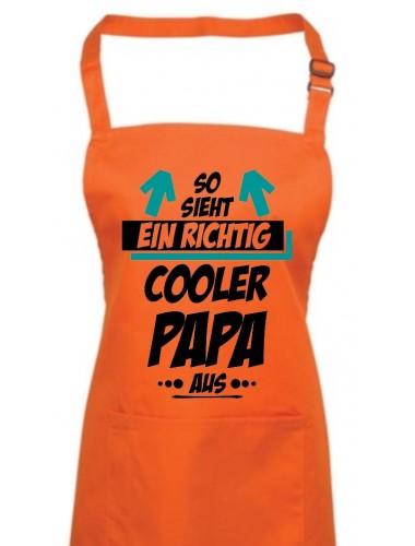 Kochschürze, So sieht ein Cooler Papa aus, orange
