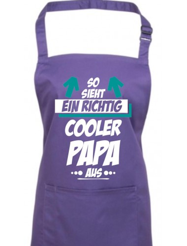 Kochschürze, So sieht ein Cooler Papa aus, purple