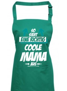 Kochschürze, So sieht eine Coole Mama aus, emerald