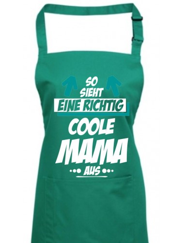 Kochschürze, So sieht eine Coole Mama aus, emerald