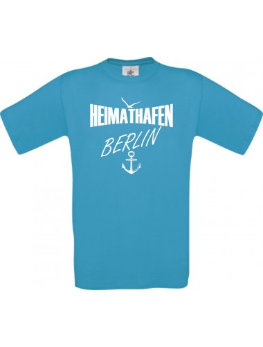 Männer-Shirt Heimathafen Berlin  kult, türkis, Größe L