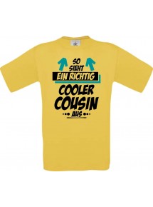 Männer-Shirt, So sieht ein Cooler Cousin aus, gelb, L