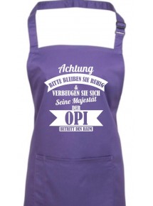Kochschürze, Achtung Bitte bleiben Sie ruhigSeine Majestät der Opi, purple