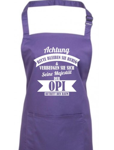 Kochschürze, Achtung Bitte bleiben Sie ruhigSeine Majestät der Opi, purple
