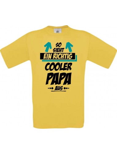 Männer-Shirt, So sieht ein Cooler Papa aus, gelb, L