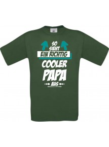 Männer-Shirt, So sieht ein Cooler Papa aus, grün, L