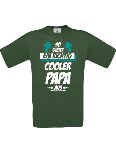 Männer-Shirt, So sieht ein Cooler Papa aus, grün, L