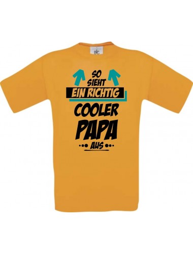 Männer-Shirt, So sieht ein Cooler Papa aus, orange, L