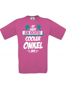 Männer-Shirt, So sieht ein Cooler Onkel aus, pink, L