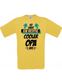 Männer-Shirt, So sieht ein Cooler Opa aus, gelb, L