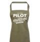 Kochschürze, Ich bin Pilot, weil Superheld kein Beruf ist, Farbe olive