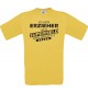 Männer-Shirt Ich bin Erzieher, weil Superheld kein Beruf ist, gelb, Größe L