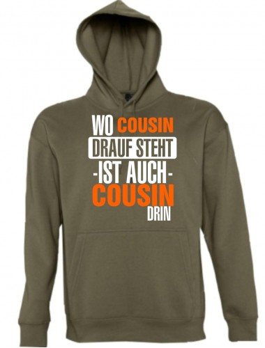 Hooded, Wo Cousin drauf steht ist auch Cousin drin, army, L