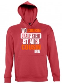 Hooded, Wo Cousin drauf steht ist auch Cousin drin, rot, L