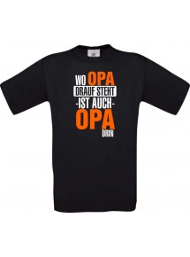 Männer-Shirt, Wo Opa drauf steht ist auch Opa drin, schwarz, L