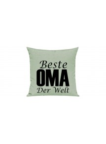 Sofa Kissen, Beste Oma der Welt, Farbe pastellgruen