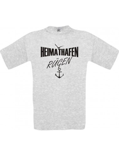 Männer-Shirt Heimathafen Rügen  kult, ash, Größe L