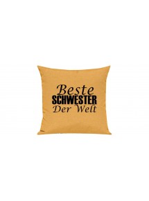 Sofa Kissen, Beste Schwester der Welt, Farbe gelb