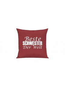 Sofa Kissen, Beste Schwester der Welt, Farbe rot