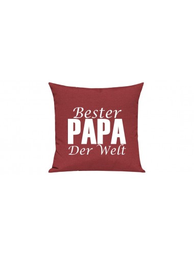 Sofa Kissen, Bester Papa Der Welt, Farbe rot