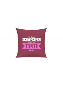 Sofa Kissen, Die Besten Schwestern werden zur Tante, Farbe pink