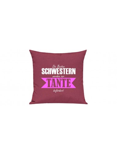 Sofa Kissen, Die Besten Schwestern werden zur Tante, Farbe pink