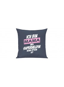 Sofa Kissen, Ich bin Mama weil Superheldin keine Option ist, Farbe blau