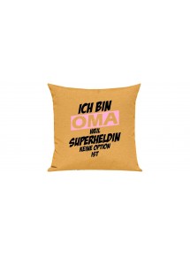 Sofa Kissen, Ich bin Oma weil Superheldin keine Option ist, Farbe gelb