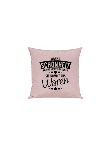 Sofa Kissen, Wahre Schönheit kommt nicht von innen Sie kommt aus Waren, Farbe rosa