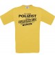 Männer-Shirt Ich bin Polizist, weil Superheld kein Beruf ist, gelb, Größe L