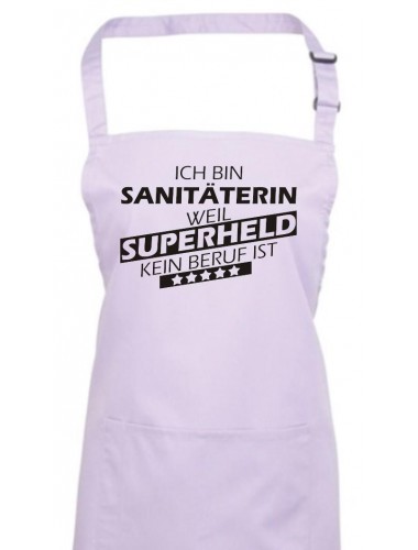 Kochschürze, Ich bin Sanitäterin, weil Superheld kein Beruf ist, Farbe lilac