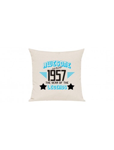 Sofa Kissen, Awesome since 1957 the Year of the Legends, Farbe creme