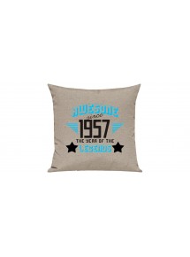 Sofa Kissen, Awesome since 1957 the Year of the Legends, Farbe sand