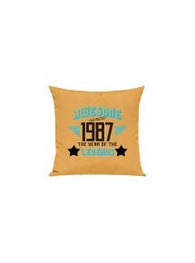 Sofa Kissen, Awesome since 1987 the Year of the Legends, Farbe gelb