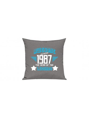 Sofa Kissen, Awesome since 1987 the Year of the Legends, Farbe grau