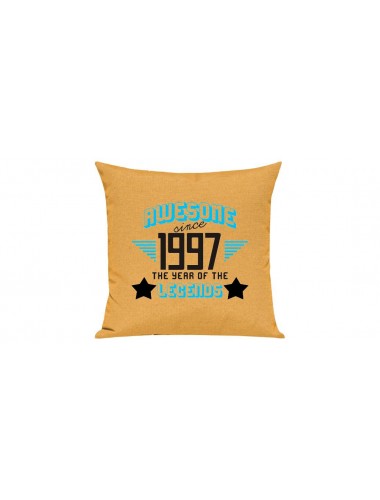 Sofa Kissen, Awesome since 1997 the Year of the Legends, Farbe gelb