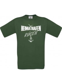 Männer-Shirt Heimathafen Rügen  kult, grün, Größe L