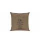 Sofa Kissen, ein tolles Geschenk zur Geburt mit deinem persönlichen Initialien Storch, Farbe hellbraun