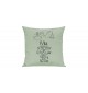 Sofa Kissen, ein tolles Geschenk zur Geburt mit deinem persönlichen Initialien Storch, Farbe pastellgruen