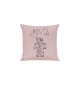 Sofa Kissen, ein tolles Geschenk zur Geburt mit deinem persönlichen Initialien Storch, Farbe rosa