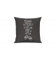 Sofa Kissen, ein tolles Geschenk zur Geburt mit deinem persönlichen Initialien Schühchen, Farbe dunkelgrau